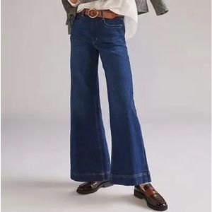 Wide leg Maeve Anthropologie jeans in dark blue